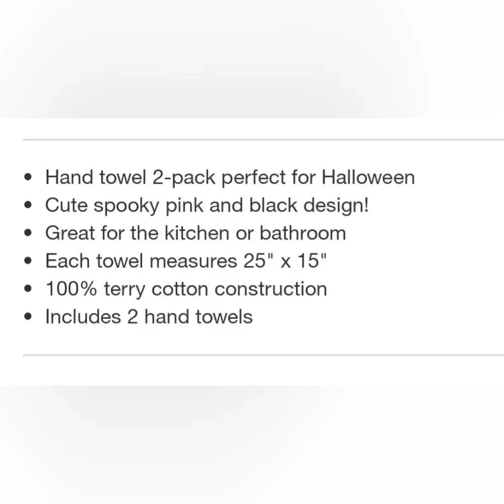 Nwt Barbie Halloween 2 pc Hand Towels